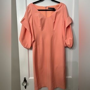 Alton Gray coral bodycon midi dress size 8 NWT